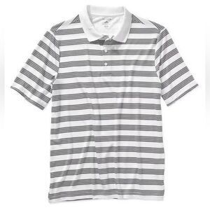 George Men's Black Stripe Short Sleeve Polyester Polo Shirt